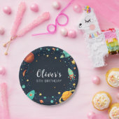 Verjaardag van de buitenste ruimteplaneten papieren bordje (Feest)