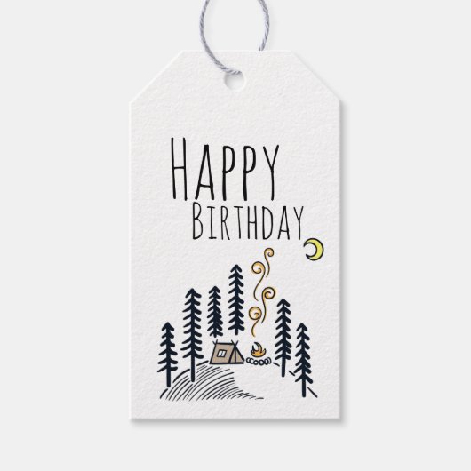 Verjaardag van de camper cadeaulabel (Voorkant)