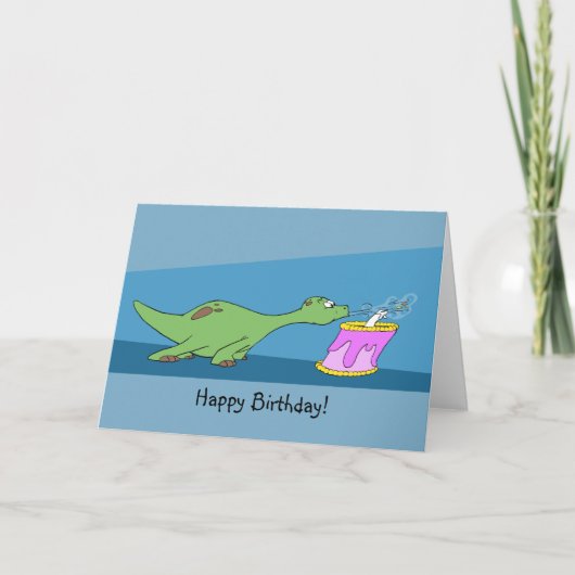 Verjaardag van de cartoon dinosaurus kaart (Voorkant)