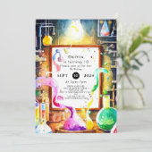 Verjaardag van de chemiewetenschapper van betoverd kaart (Staand voorkant)