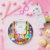 Verjaardag van de chemiewetenschapper van betoverd papieren bordje (Feest)