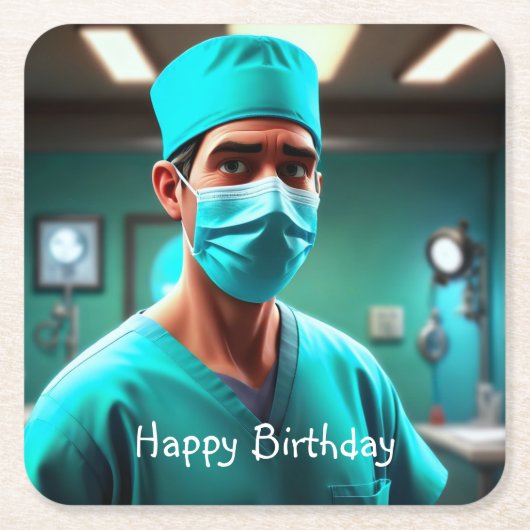 Verjaardag van de chirurg kartonnen onderzetters (Voorkant)