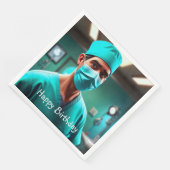 Verjaardag van de chirurg servet (Hoek)