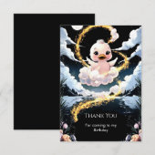 Verjaardag van de Cute Eend Bedankkaart (Voorkant / Achterkant)