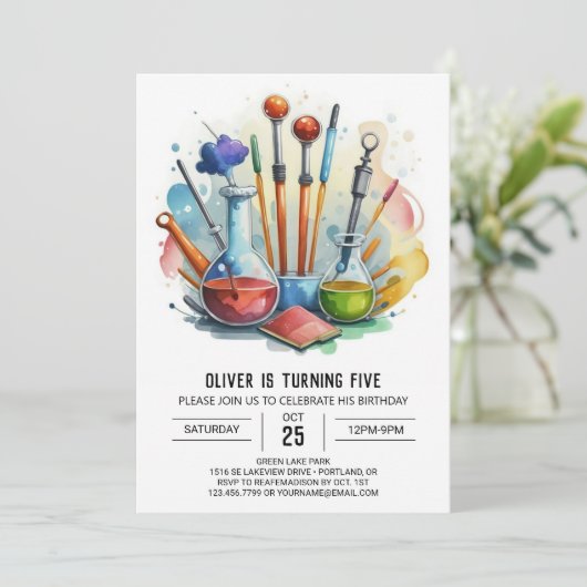 Verjaardag van de Digital Fusion Discovery Scienti Kaart (Staand voorkant)