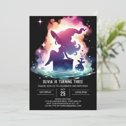 Verjaardag van de Digital Sweet Wizard Kaart (Staand voorkant)