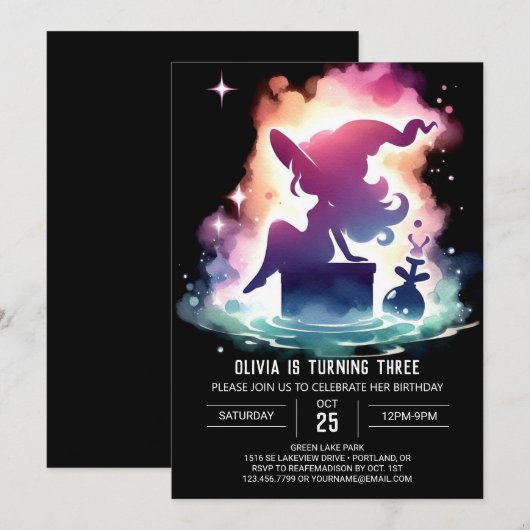 Verjaardag van de Digital Sweet Wizard Kaart (Voorkant / Achterkant)