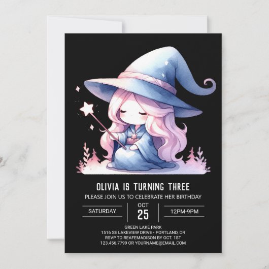 Verjaardag van de digitale wizard Pastel Kaart (Voorkant)
