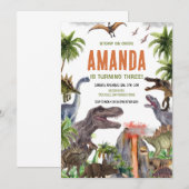 Verjaardag van de dinosaurus, verjaardag van de di kaart (Voorkant / Achterkant)