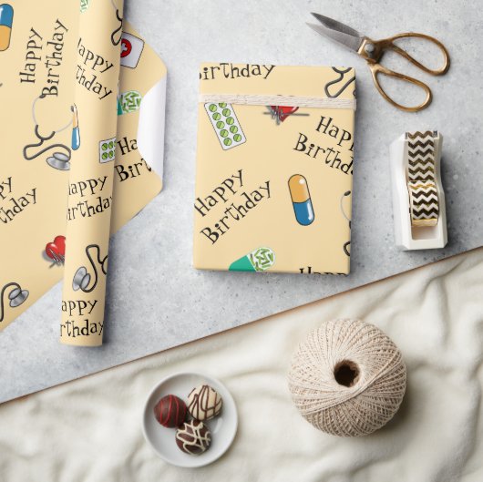 Verjaardag van de dokter cadeaupapier (Crafts)