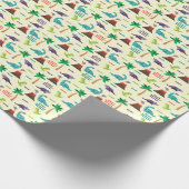 Verjaardag van de Douanenaam Cute Dinosaurs Kind Cadeaupapier (Hoek)