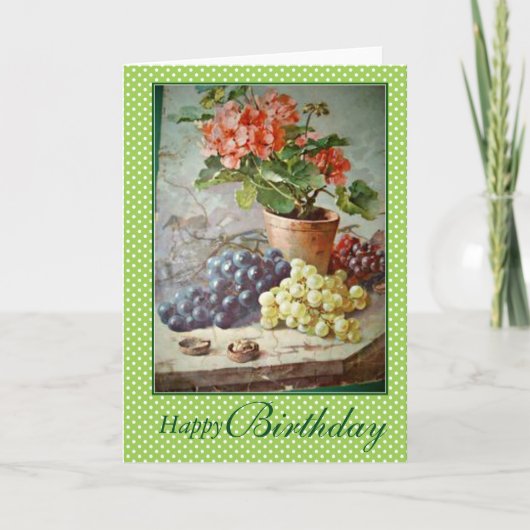 Verjaardag van de Druiven van de Geraniums van Kaart (Voorkant)