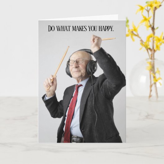 Verjaardag van de drummer nooit te oud kaart (Gele Bloem)