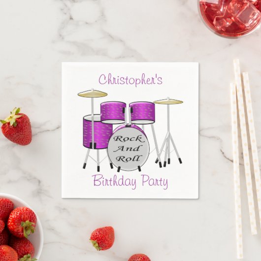 Verjaardag van de drums servetten (Insitu)