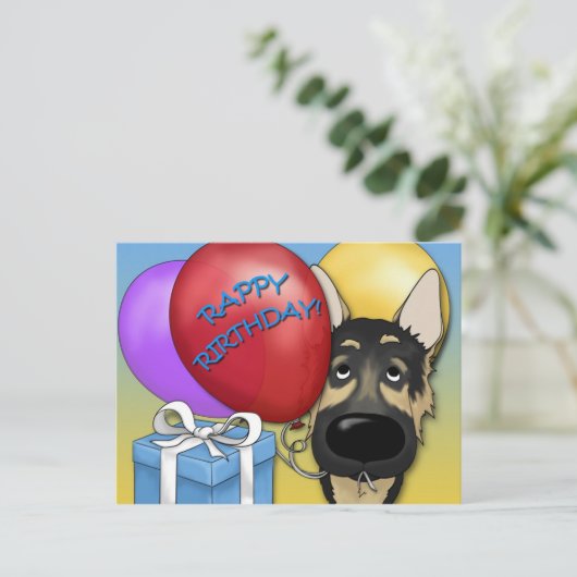 Verjaardag van de Duitse herder Briefkaart (Staand voorkant)