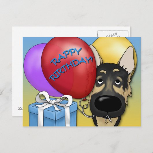 Verjaardag van de Duitse herder Briefkaart (Voorkant / Achterkant)