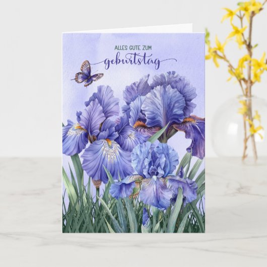 Verjaardag van de Duitse Iris Garden Kaart (Gele Bloem)