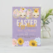 Verjaardag van de easter egg hunt kaart (Staand voorkant)