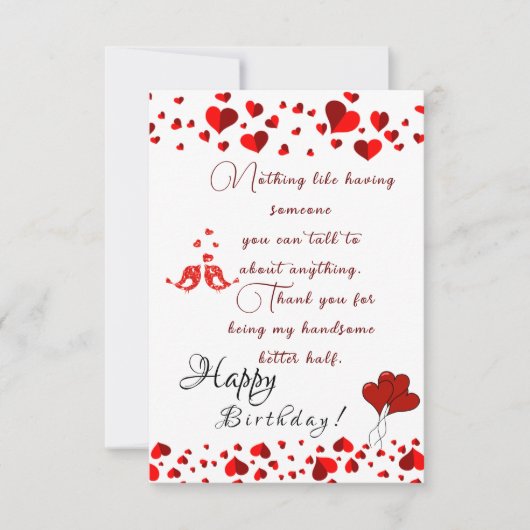 verjaardag van de echtgenoot kaart (Voorkant)