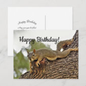 Verjaardag van de eekhoorn in de boom briefkaart (Voorkant / Achterkant)