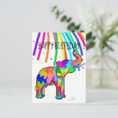 Verjaardag van de Elephant Art Briefkaart (Staand voorkant)