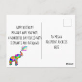 Verjaardag van de Elephant Art Briefkaart (Achterkant)