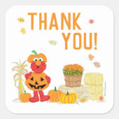 Verjaardag van de Elmo Herfst in Sesamstraat Vierkante Sticker (Voorkant)