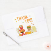 Verjaardag van de Elmo Herfst in Sesamstraat Vierkante Sticker (Envelop)