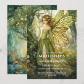 Verjaardag van de Enchanted Forest Fairy Kaart (Voorkant / Achterkant)