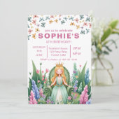 Verjaardag van de Enchanted Forest Fairy Princess Kaart (Staand voorkant)