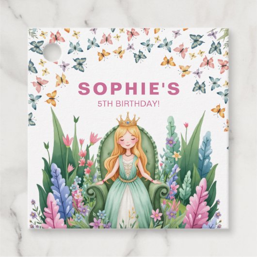Verjaardag van de Enchanted Forest Princess Bedankjes Labels (Voorkant)