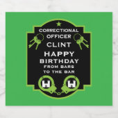 Verjaardag van de gevangeniscorrectionele officier sparkling wijnetiket (Enkel label)