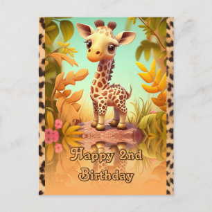 Verjaardag van de giraffe voor kinderen briefkaart