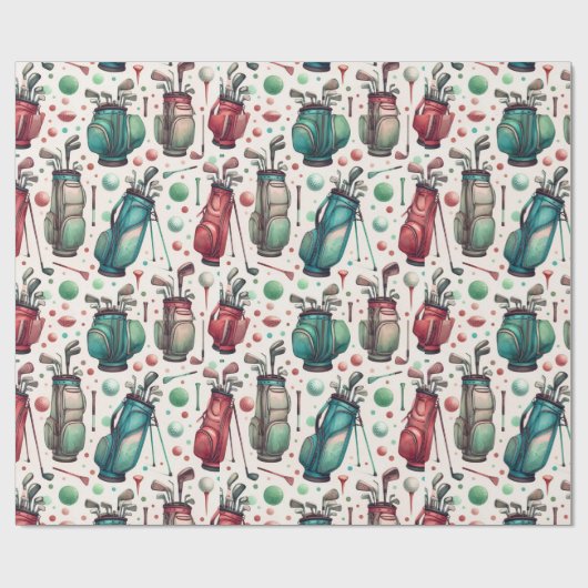 Verjaardag van de golfparty cadeaupapier (Vlak)