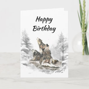 Verjaardag van de groep Fun Howling Wolves Kaart