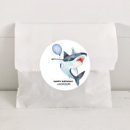 Verjaardag van de haai, elke leeftijd, knap ronde sticker