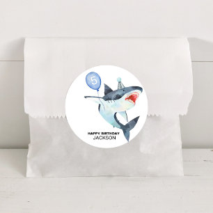 Verjaardag van de haai, elke leeftijd, knap ronde sticker