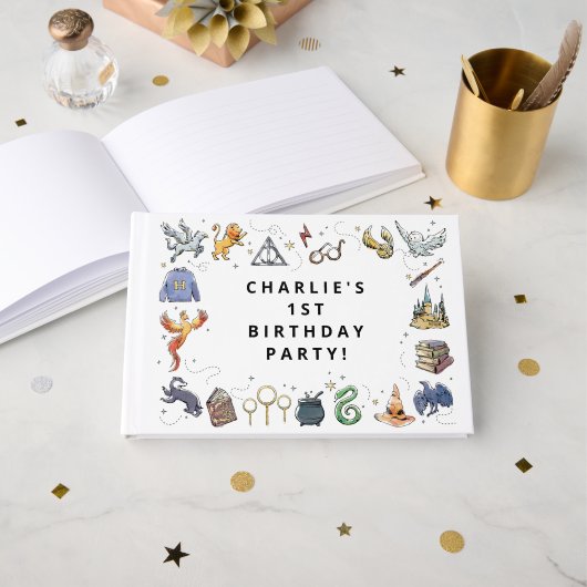 Verjaardag van de Harry Potter-iconen Gastenboek (Voorkant open)