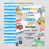 Verjaardag van de helikopterbus kaart (Voorkant / Achterkant)