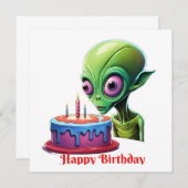 Verjaardag van de hemelse bezoeker kaart (Voorkant / Achterkant)