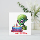 Verjaardag van de hemelse bezoeker kaart (Staand voorkant)