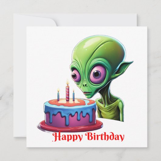 Verjaardag van de hemelse bezoeker kaart (Voorkant)