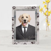 Verjaardag van de hond  kaart (Gele Bloem)