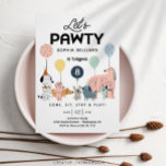 Verjaardag van de hond Pawty Kids Verjaardag Kaart<br><div class="desc">Nodig iedereen uit om te komen,  zitten,  blijven en feesten! Bewerk eenvoudig de leeftijd en formulering met uw verjaardagsfeestinformatie. Bekijk het hele collectie voor meer overeenkomende objecten!</div>