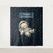 Verjaardag van de jongen achtergrond met astronaut wandkleed (Voorkant)