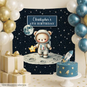 Verjaardag van de jongen Schattige Teddy Bear Astr Wandkleed