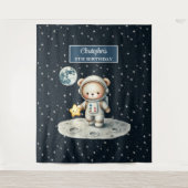 Verjaardag van de jongen Schattige Teddy Bear Astr Wandkleed (Voorkant)