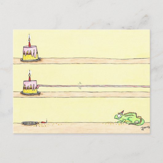 Verjaardag van de Kameleon Briefkaart (Voorkant)