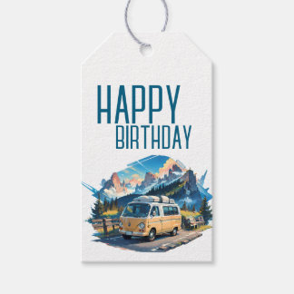 Verjaardag van de kampeerder cadeaulabel