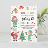 Verjaardag van de Kerstman en Elfen Kaart (Staand voorkant)